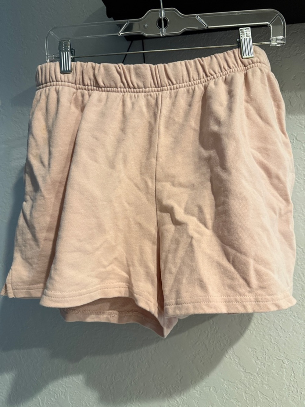 Lazy Sunday Women's Light Pink Elastic-Waist Athletic Shorts